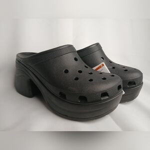 NWT CROCS SIREN Heel Clog Black Size 11 Men (Made Small)